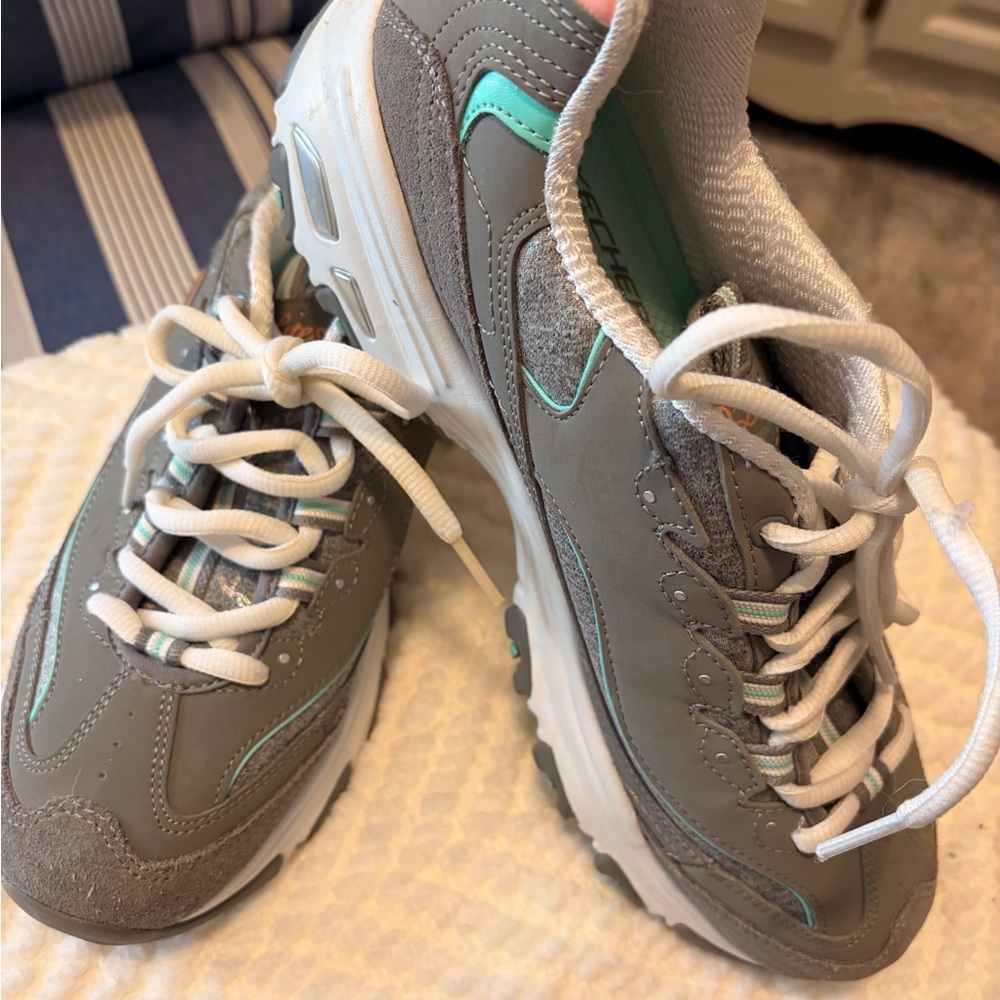 Sketcher Gray and Teal Women's Sneakers